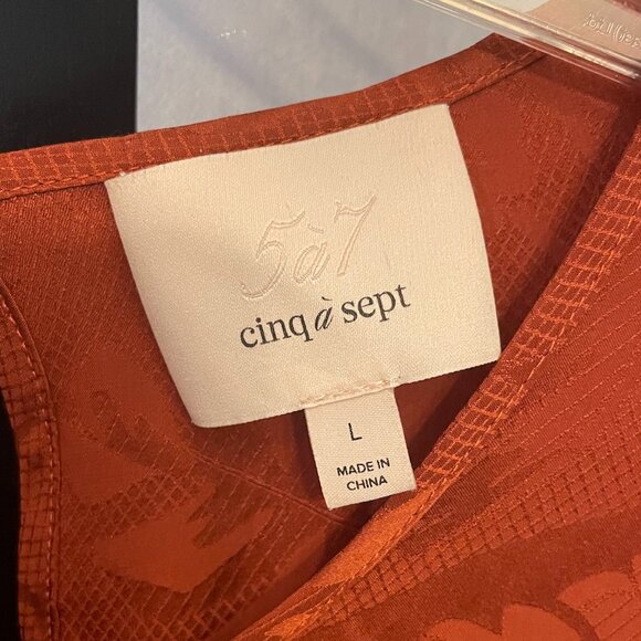 Cinq a Sept Silk Ruffle Trimmed Top - Picture 4 of 8